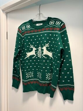 Green Reindeer Fair Isle Sweater